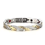 JITNGA Edelstahl Schmuck Stahl Titan Magnetarmband Damen Magnetarmband Magnetisches Armreif Für...