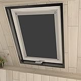 Eurohome Thermo Dachfenster Rollo ohne Bohren Sonnenschutz Verdunkelungsrollo mit Saugnäpfen für...