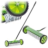 KADAX Rasenlüfter mit Rädern, Gartenkralle für Rasen, Garten, Moos, Schneidrechen aus Metall,...