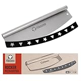 Chef Pomodoro Pizza‑Wiegemesser, Profi‑Pizzaschneider, Mezzaluna Cutter, großes Werkzeug aus...