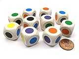 Koplow Games Holzwürfel, 18 mm, Violett, Blau, Orange, Grün, Gelb, Schwarz, 10 Stück