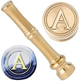 craspire Mini Wachssiegelstempel Alphabet Buchstaben Wachsstempel 15mm Goldmetall Messing Retro...