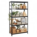 LANDXPERT Schwerlastregal 180x90x40cm 875kg Lagerregal Kellerregal 5 Böden Schwarz