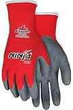 Memphis MCR Ninja N9680 Latexbeschichtete Nylonhandschuhe, Größe XL, Rot, 1 Dutzend