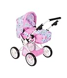 Bayer Chic 2000® 3in1 Kombi Puppenwagen Leni - Flowers Rosa - faltbar, höhenverstellbarer Griff...