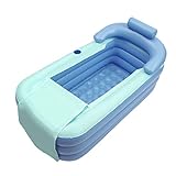Aufblasbare Badewanne Tragbarer Erwachsene Badewanne aus PVC für Bad SPA Reisen (hellblau)
