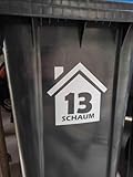 Premium personalisierte Mülltonne Aufkleber Sticker für deine Wheelie Bin Mülltonnenorganizer - 1...