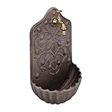 Relaxdays Wandbrunnen, mit Wasserhahn, Waschbecken Garten, Gusseisen, HxBxT: 40 x 24 x 15 cm,...