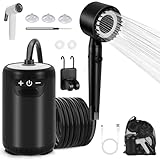 Charmofun Camping Dusche, 8000mAh Tragbare Campingdusche Akku mit Pumpe, Outdoor Mobile Dusche Set...