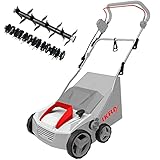 IKRA Elektro Vertikutierer Rasenlüfter IEVL 1838, Fangkorb 40l, Arbeitsbreite 38cm, Arbeitstiefe...
