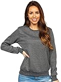 BOLF Damen Sweatshirt Pullover ohne Kapuze Basic Langarmshirt Top Baumwollmischung Pulli...