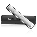 Mundharmonika Professionelle C-Dur Blues Harmonica Diatonische 24 Loch mit Fall für Blues Folk Jazz...