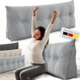 ELONEO Rückenkissen 140 cm breit, Keilkissen für Bett und Sofa geeignet, dreieckiges Lesekissen,...