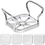 Xiumeso Pommesschneider 5 in 1 Apfelschneider Kartoffelschneider Pommes-Frites Schneider Edelstahl...