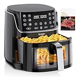 Euary Heißluftfritteuse 8L 1700W XXL Friteuse Heissluftfriteuse Fritteuse Heissluft Ohne Fett mit...