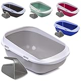 Katzentoilette XXL Jumbo Schale 65 cm graubeige inkl. Schaufel