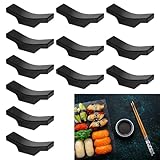 DECARETA 12 Essstäbchenhalter aus schwarzer Legierung Essstäbchen Ablage Löffel Gabel Halter...