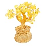 Amosfun Natürlicher gelber Kristall-Geldbaum, Bonsai, Schreibtisch-Ornament für Zuhause, Büro,...