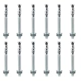 12er Set Bolzenanker Schwerlastdübel M10, Metall Schwerlastanker M10, Betonanker Verzinkt für...