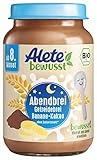 Alete bewusst BIO-Abendbrei Getreidebrei Banane-Kakao, ab dem 8. Monat, Babybrei mit Kakaopulver &...