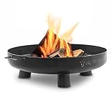 BBQ-Toro Feuerschale Ø 60 cm | Schwarz | Outdoor Feuerstelle mit DREI Standbeinen und Zwei Griffen...