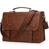 RAINSMORE Aktentasche Herren Wasserdicht Umhängetasche Laptoptasche 17,3 Zoll Messenger Bag Vintage...