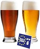 NORDIC SCHILLER Premium Pint Biergläser 6er Set, 570ml 100% BLEIFREI Weizenbiergläser,...