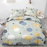 Generisch Bettwäsche 200x200 Kreisförmige Punkte Wende Motiv 3tlg, Schlafzimmer Deko,...