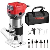 TEENO Holzfräse Oberfräse 710W 13000–33000 U/min mit Staubabsaugungsanschluss, Elektrik...