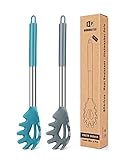 BUNDLEPRO 2er Silikon Spaghettilöffel Set, Hitzebeständiger Nudellöffel Server für Küche, BPA...