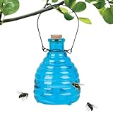 Wespenfalle Aus Glas - Wespenfänger Für Draußen | Große Wespenfalle Insektenfalle Glas Geriffelt...