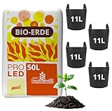 Für LED-Anbau – 100 % Organische Erde (50L) Spezielle Pflanzerde für Indoor Grow, Optimale...