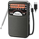 PRUNUS J-167 AM/SW/FM/UKW Radio Klein, Taschenradio Mini Radio mit Akku Wiederaufladbarer,...