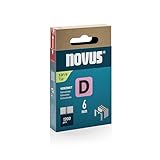 NOVUS TOOLS Flachdrahtklammern 6 mm, 1200 Tacker-Klammern vom Typ 53F/6, Schiebeschachtel,...