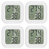 PAIRIER 4 Stück luftfeuchtigkeitsmesser Thermometer Innen Mini LCD Digital Thermometer Hygrometer...