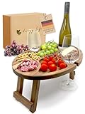 Decozy Life Weintisch Akazie Massivholz - Weinbar & Weintablett für Zuhause oder Outdoor - geeignet...