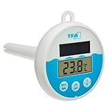 TFA Dostmann Digitales Poolthermometer mit Solarenergie, 30.1068.02, schwimmend im Wasser, für...