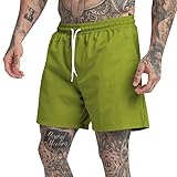 Generisch Multifunktionale 5-Minuten-Hose für Herren, einfarbig, Strandsport, Fitness-Shorts Kurze...