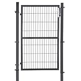 SONGMICS Gartentor, Gartentür, verzinkter Stahl, abschließbar, Tür 106 x 150 cm (B x H),...