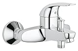 GROHE Swift - Einhand- Wannenbatterie (Wandmontage, variable Mengenbegrenzung, Auslauf mit Mousseur,...