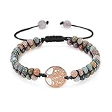 TONAUP Chakra Armband lebensbaum Naturstein Perlen, Yoga Armband Glücksarmband Chakra (Umfang19-30...