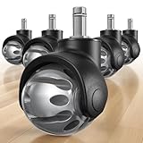 HOLKIE Bürostuhl Rollen 5er Set Rollen für Bürostühle 11x22 mm für Möbel Parkett...