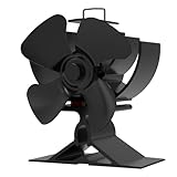 kisidus Kaminventilator Ohne Strom, 4-Blatt Holzofenventilator, Wärmebetriebener Ofenlüfter...