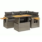 vidaXL Garten Sofagarnitur mit Kissen 5-TLG., Gartenmöbel Gartengarnitur, Sitzgruppe Sitzgarnitur,...
