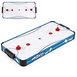 HOMASIS Airhockey Tisch, Air Hockey Spieltisch mit 12V-Motor, Tischhockey inkl. 2 Pucks & 2...