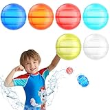 6 Stück Wiederverwendbare Wasserballons, Eine Sekunde Schnellfüller Wasserbomben Bomben Set,...