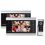 TMEZON Video Türsprechanlage Türklingel Intercom System, 2x1080P 7 Zoll Monitor mit Verdrahtet...