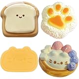 SSKHE 4 Stück Fufu Squishy Set, Kitten Egg Tarts + Karamell Käse + Reisball Cat Paws + Toast, Taba...