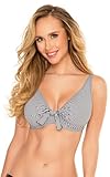 VIVISENCE Bikini Oberteil Damen Bügel Schleife Formend Stützfunktion 3203, Gestreift,95E