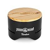 Feuerhand Tischgrill Tamber (tiefschwarz) – Kompakter Holzkohlegrill für den Tisch. Mit Deckel...